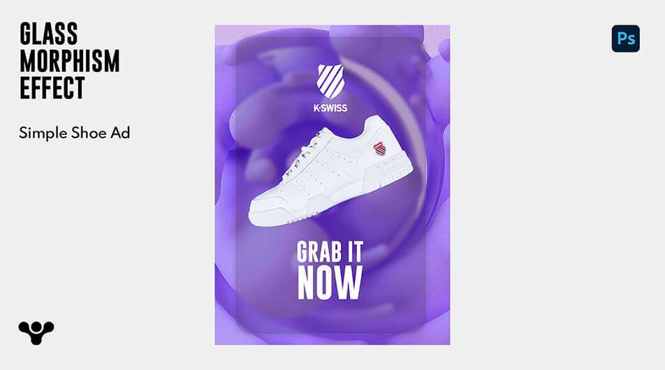 Glassmorphism Effect in Photoshop – Simple Shoe Ad