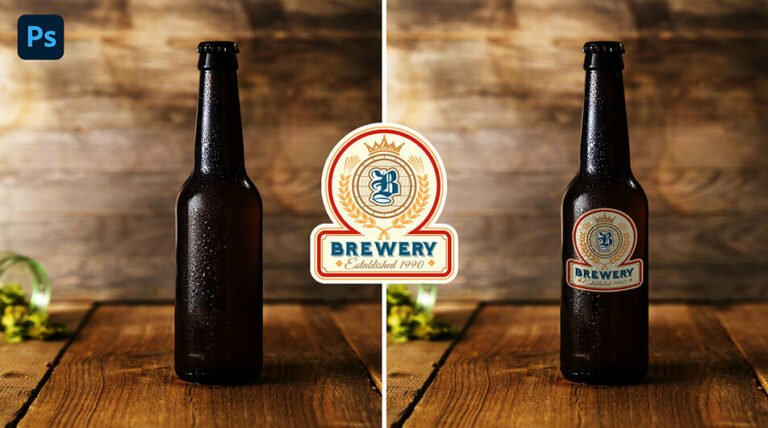 How to Put a Label on a Bottle in Photoshop