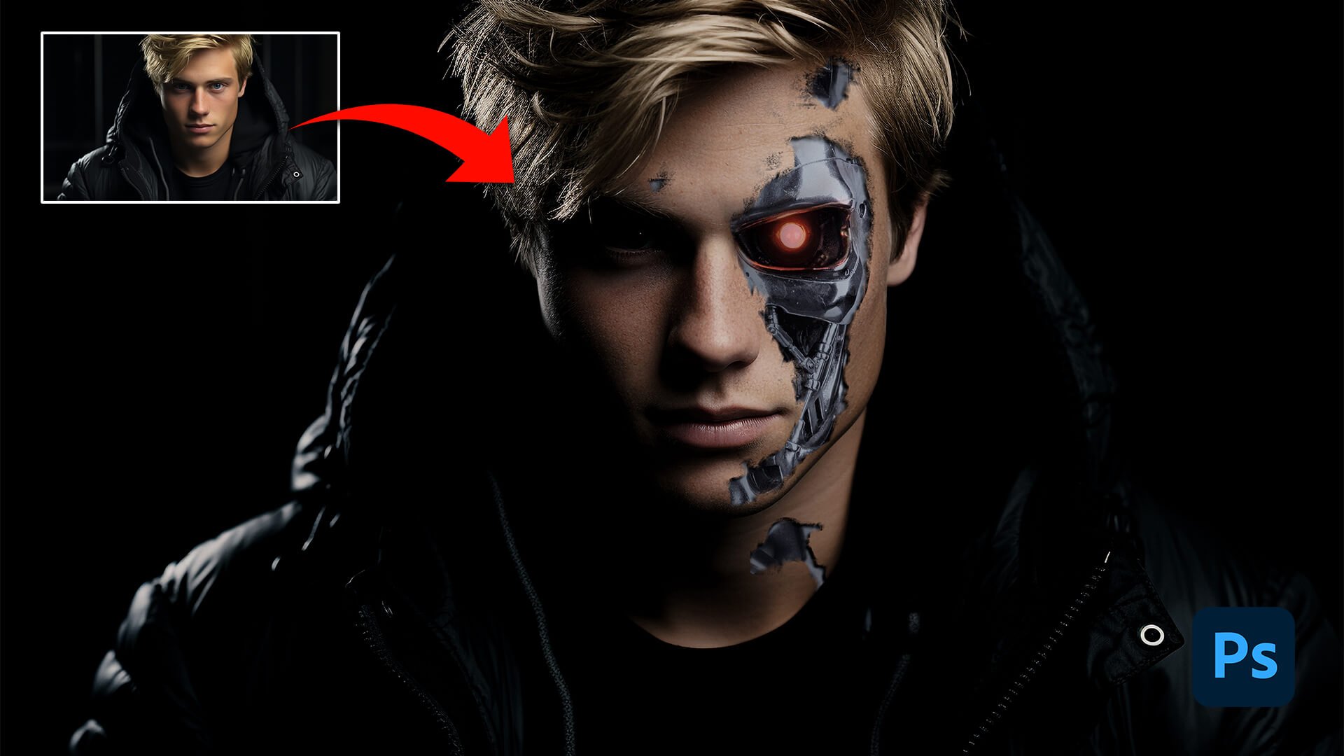 Terminator Face Effect Photoshop Tutorial